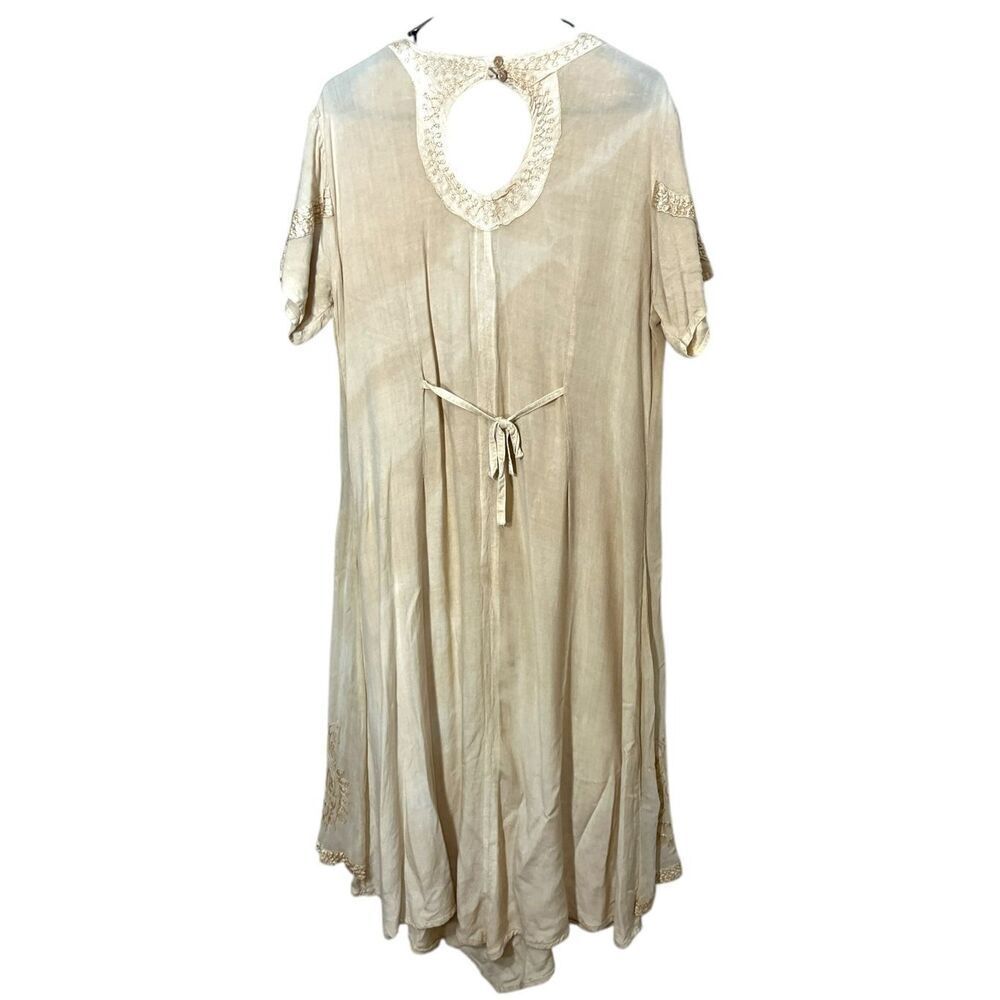 Vintage Just Cruising Cream Embroidered Boho Maxi Dress One‎ Size - Picture 10 of 10